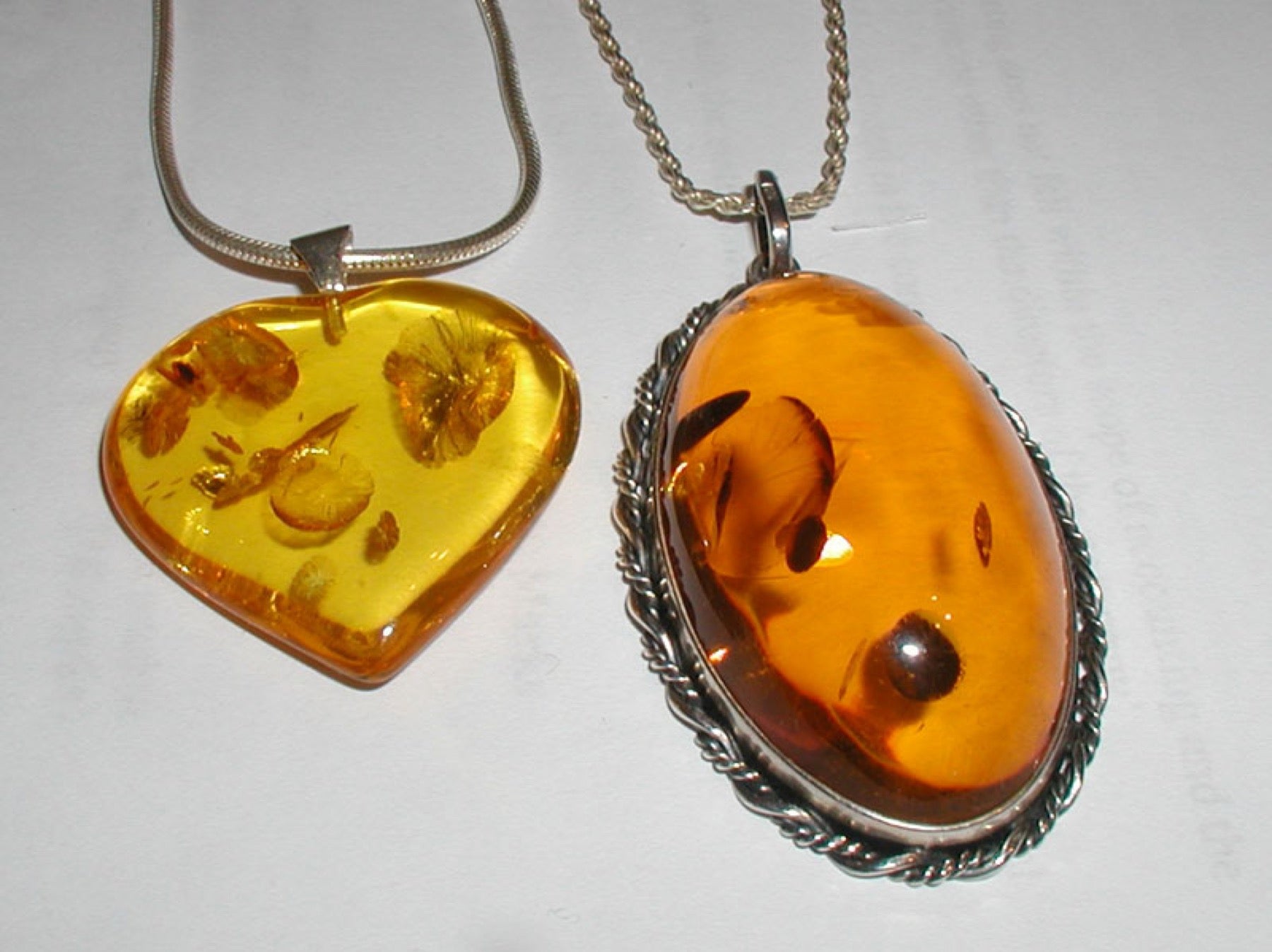 Golden amber pendants