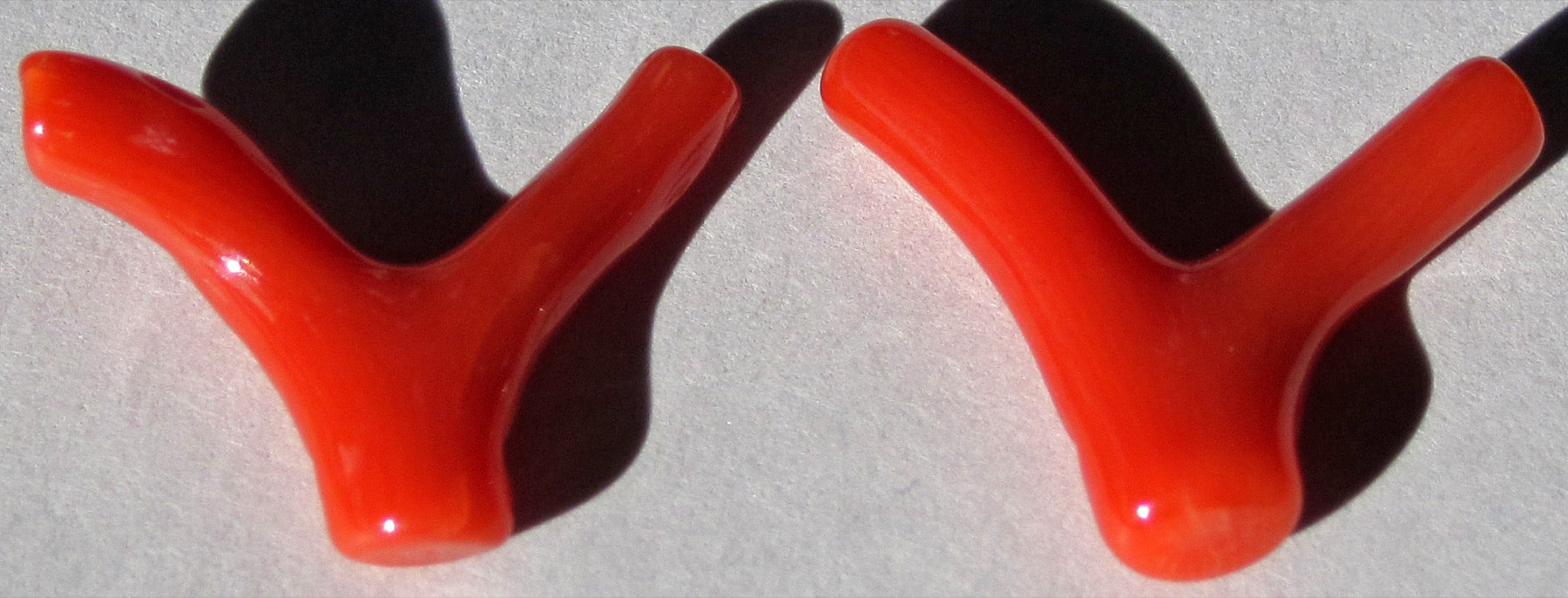 Polished red coral specimens