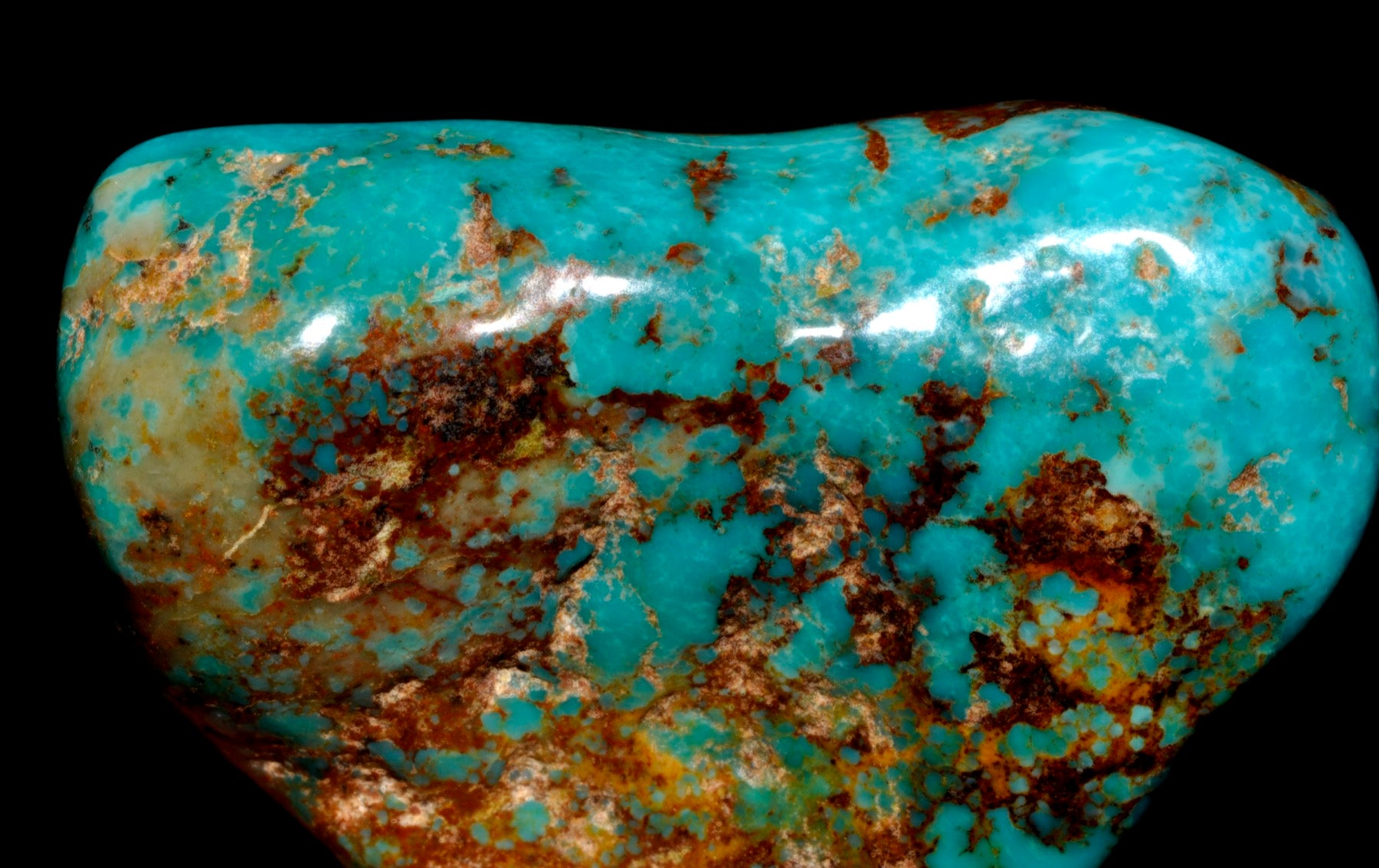 Close view of polished turquoise